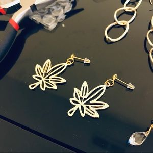 SOLD❌3 FOR $10 | Golden Trendy Leaves Earrings